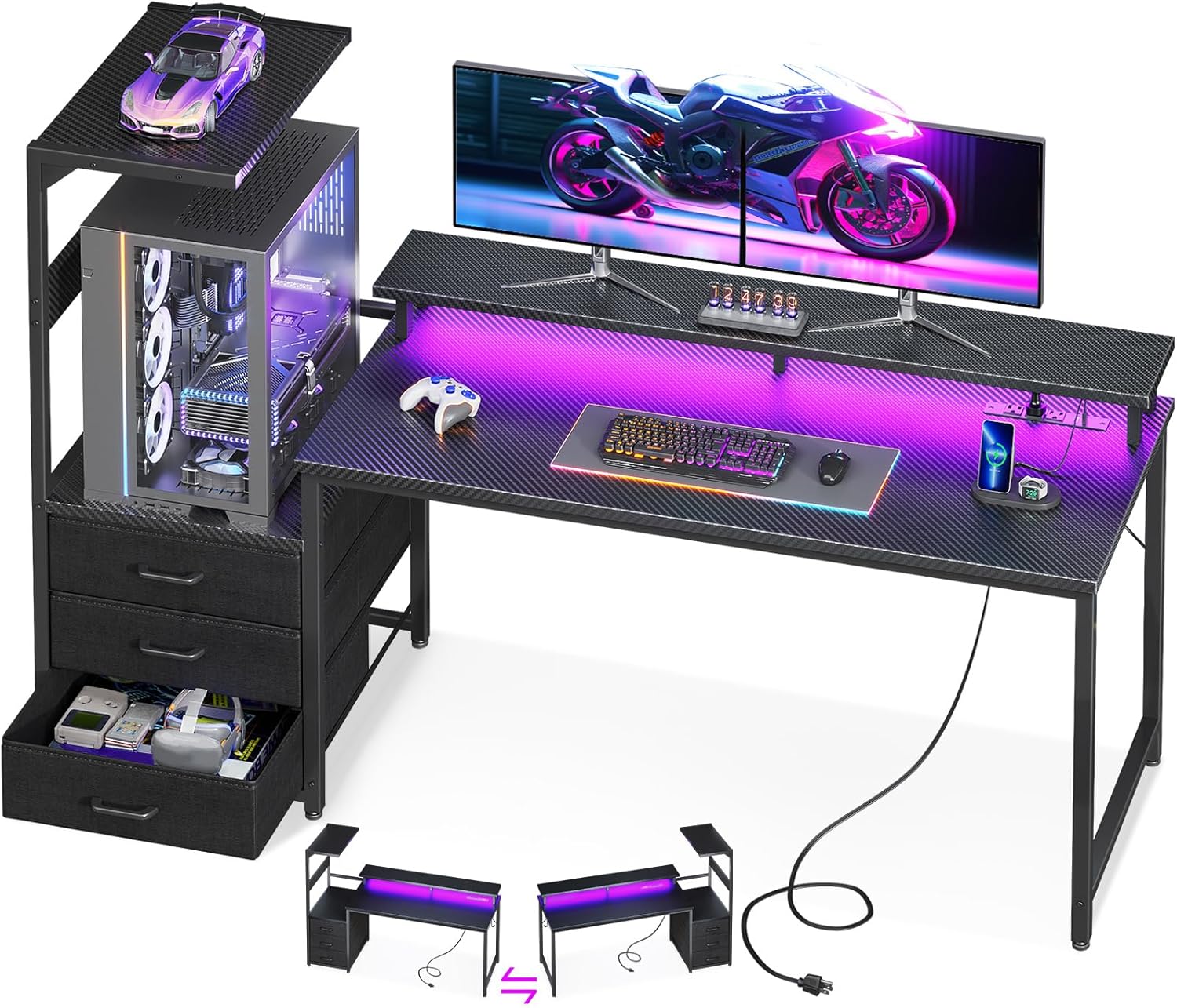 Your Desk Setup - 63 Inch Gaming Desk with PC