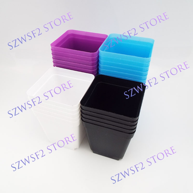 Plant Pot Small Desk - 4 Colors Small Square Flower Pots