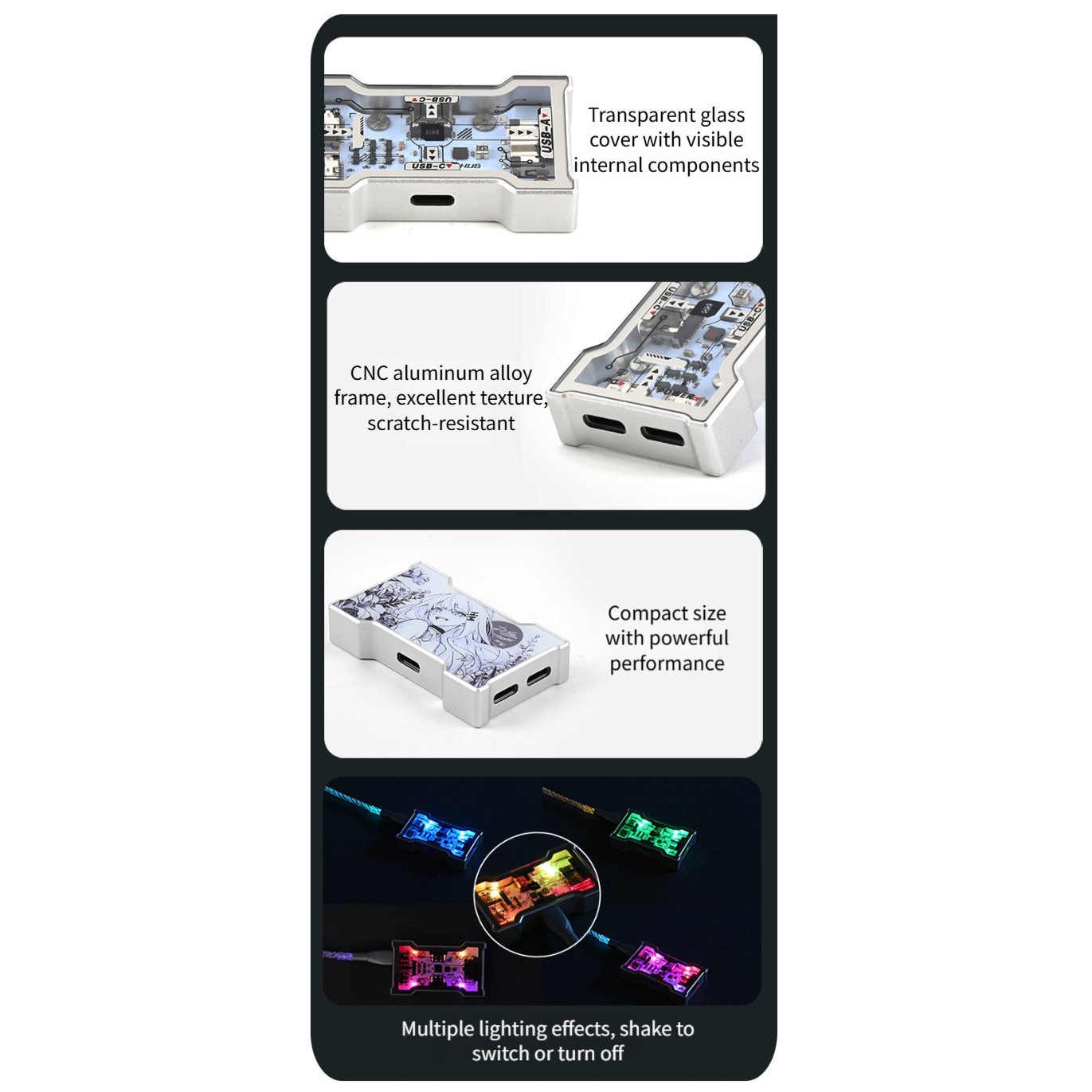 RGB USB Hub 2 Input 3 Output A - Desk Setup Usb Hub recensie en prijs