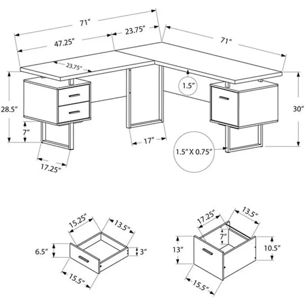 L-Shaped 70 Computer Desk with - L Shaped Desk Setup recensie en prijs