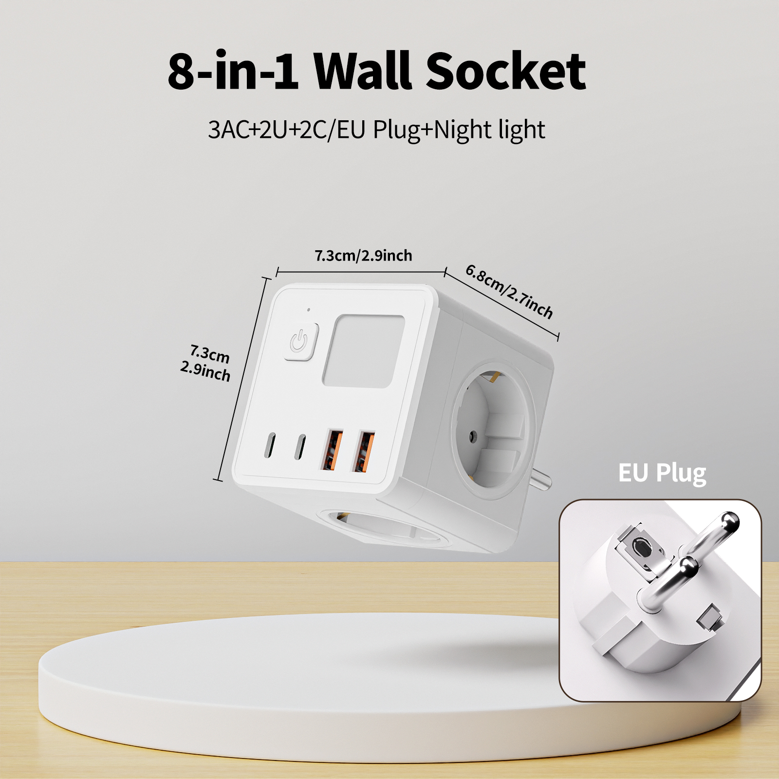 1 EU power strip, 3 AC sockets - Power Strip Flat recensie en prijs