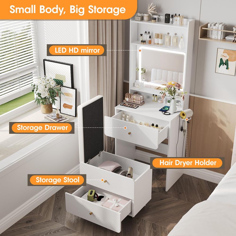 Make Up Vanity Desk with Mirro - Desk Vanity Setup recensie en prijs