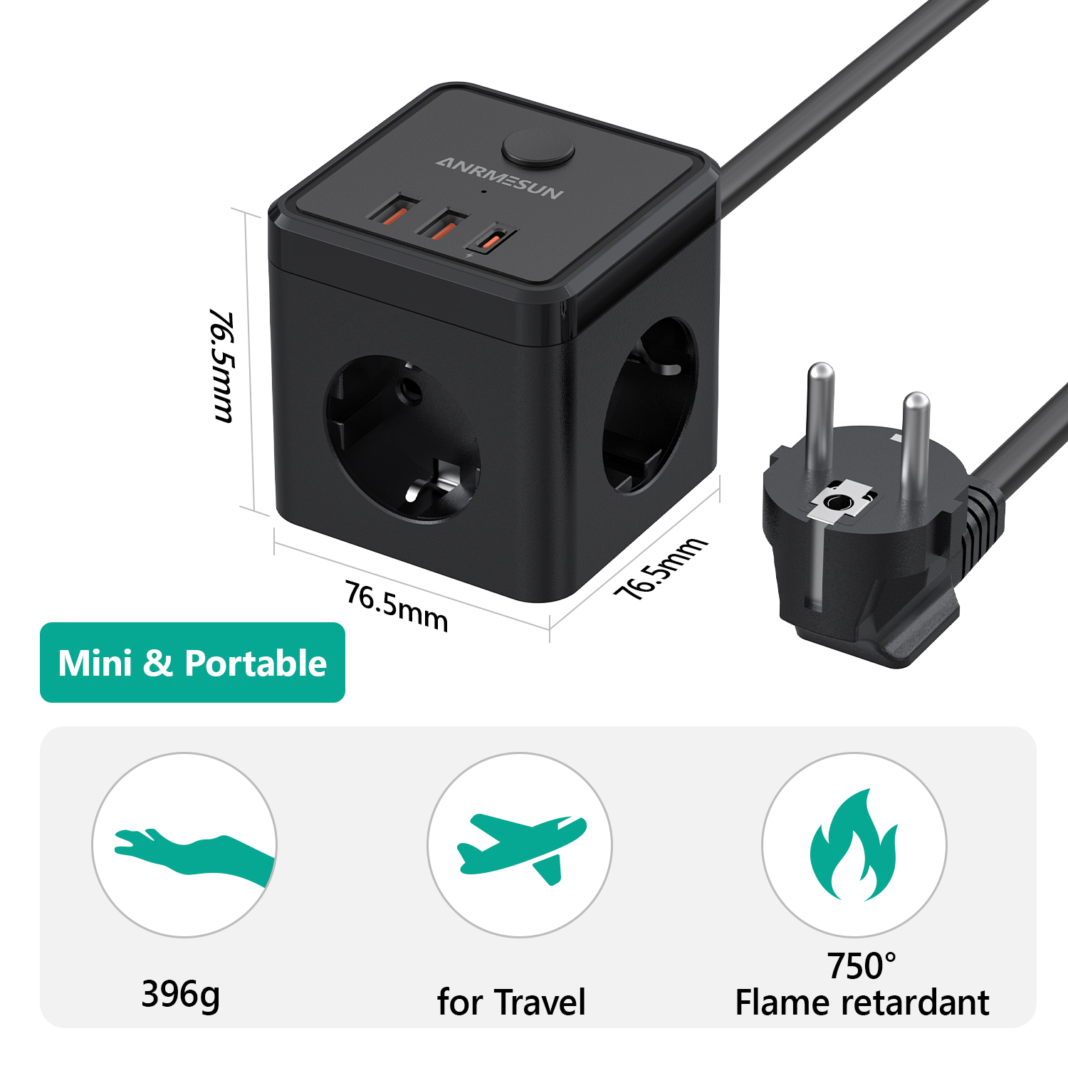 6-in-1 Power Strip Wall Socket - Power Strip Flat recensie en prijs
