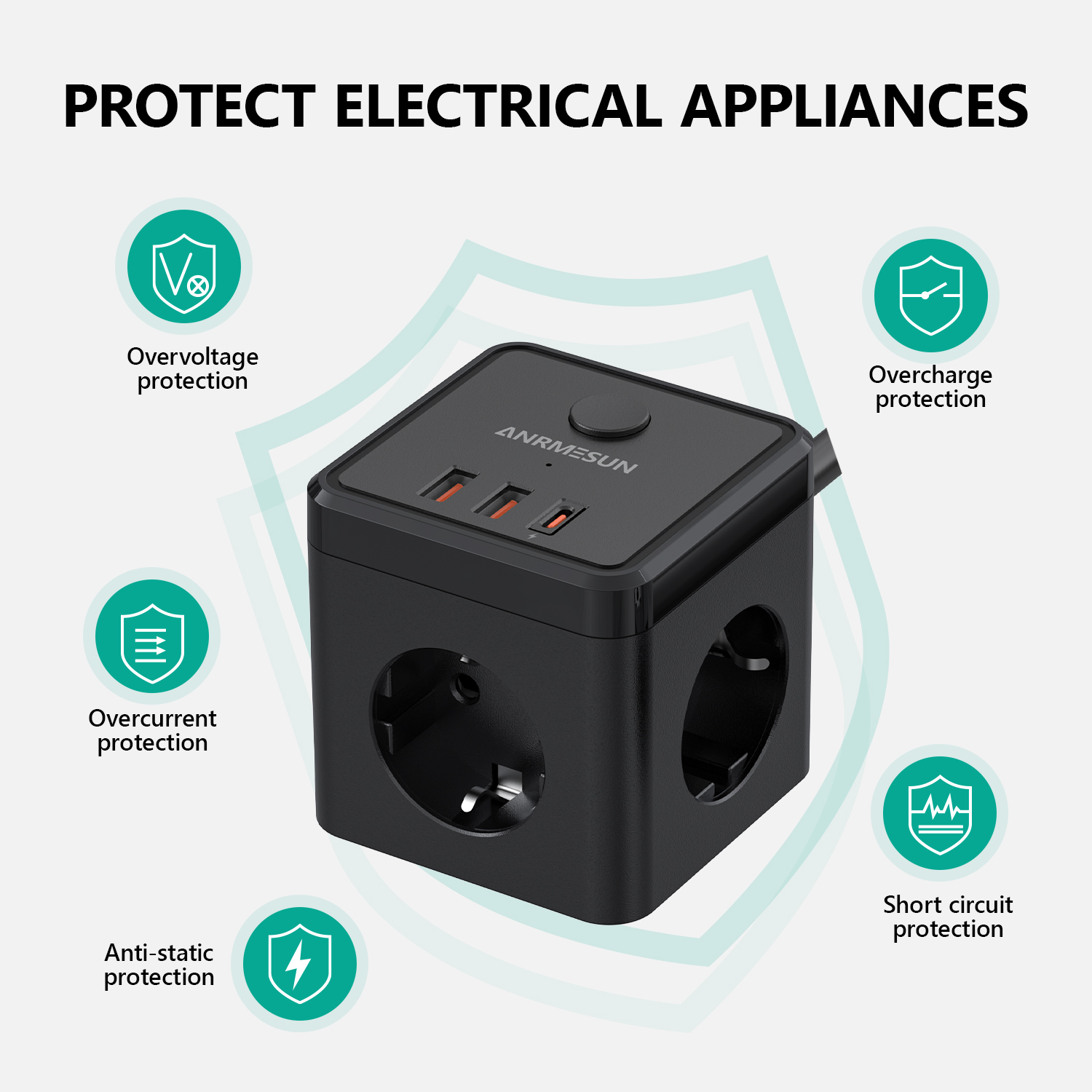 6-in-1 Power Strip Wall Socket - Power Strip Flat recensie en prijs