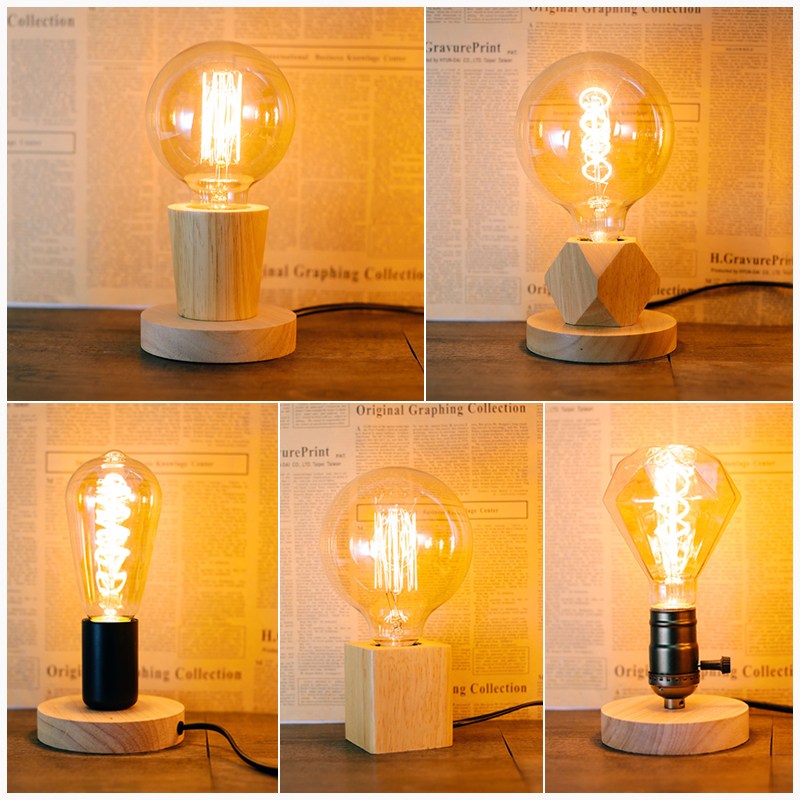 Retro Vintage Table Lamp Wood  - Desk Setup Vintage recensie en prijs
