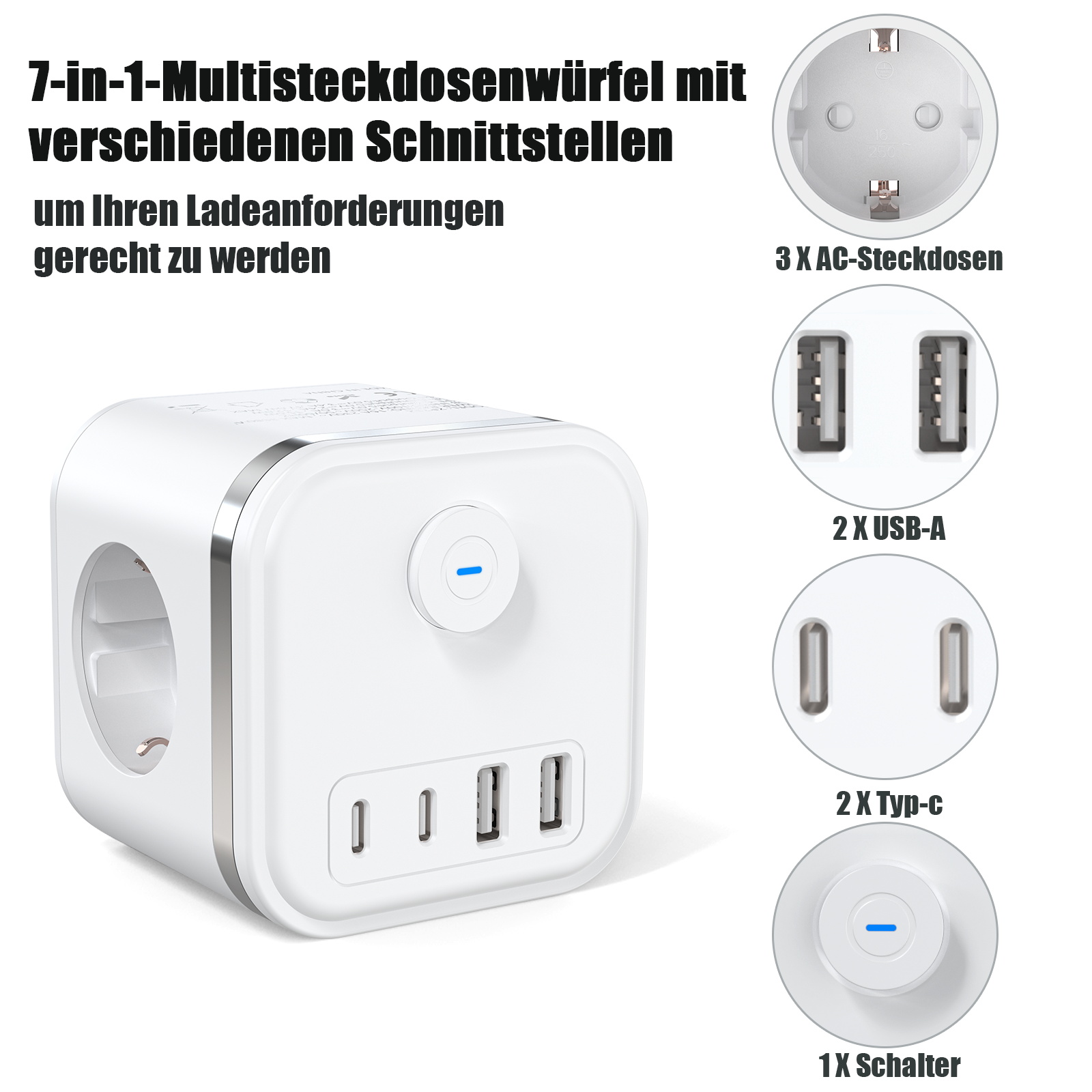 3680W Multi Plug EU Power Stri - Power Strip Flat recensie en prijs