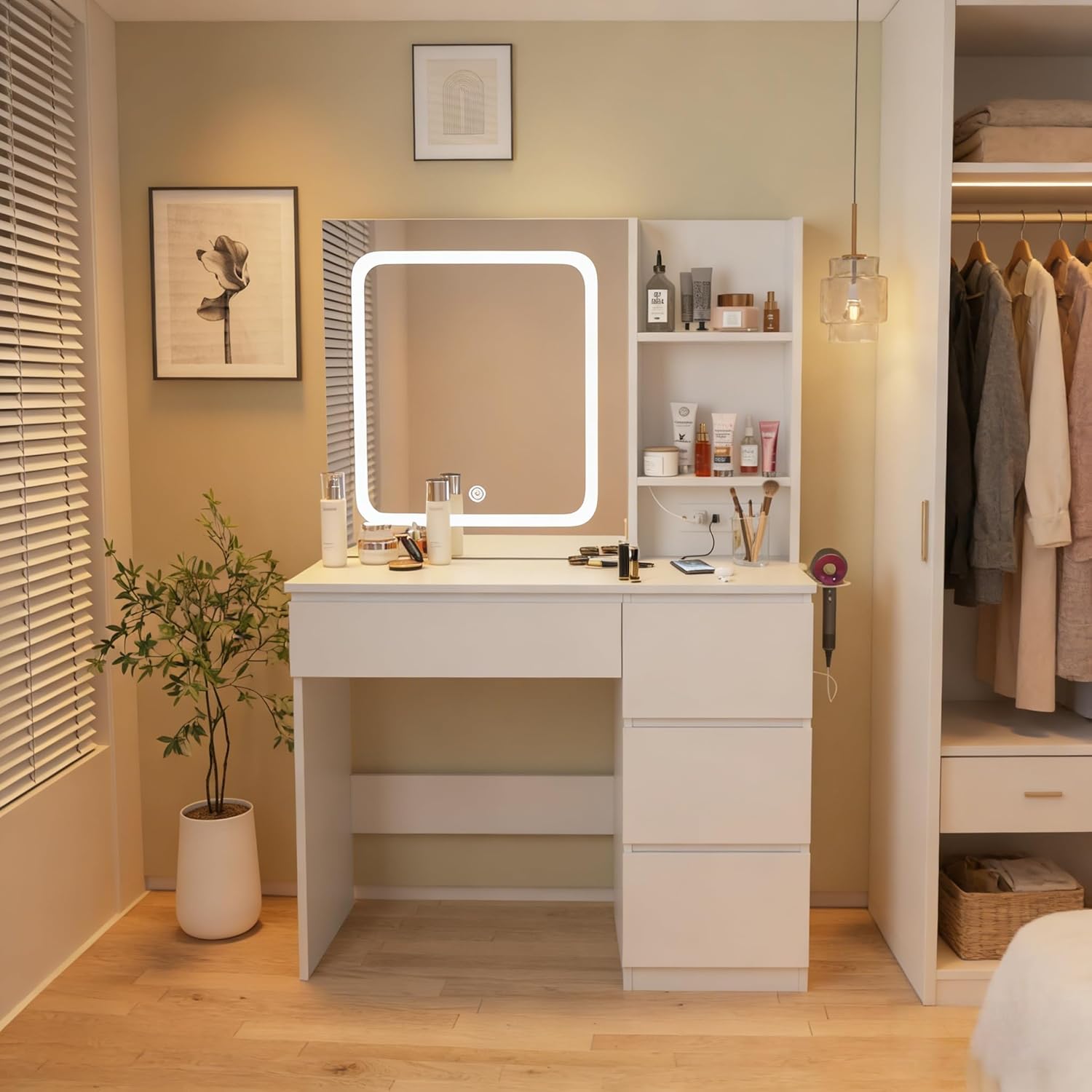 Make Up Vanity Desk with Charg - Desk Vanity Setup recensie en prijs
