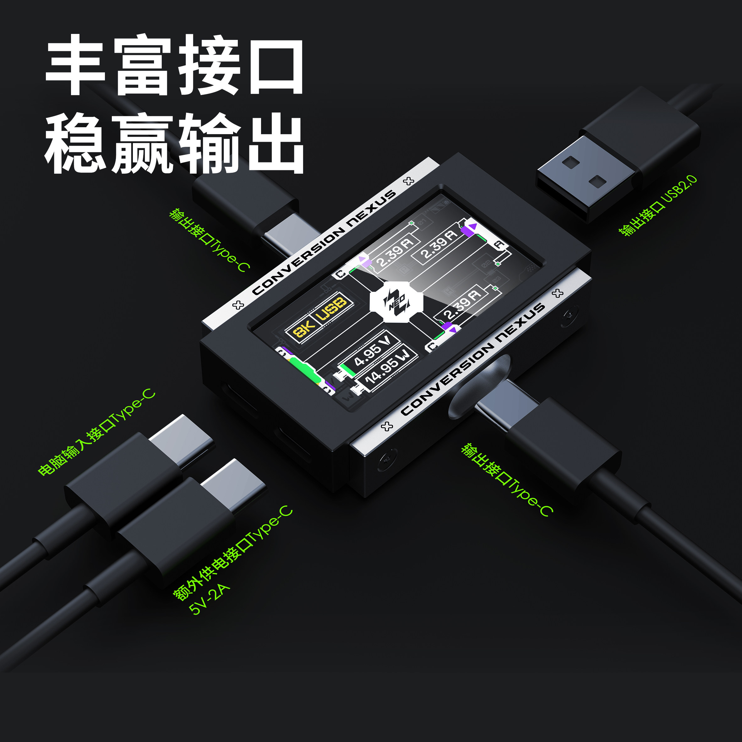 2-in-3-out Gaming USB Hub Inde - Desk Setup Usb Hub recensie en prijs