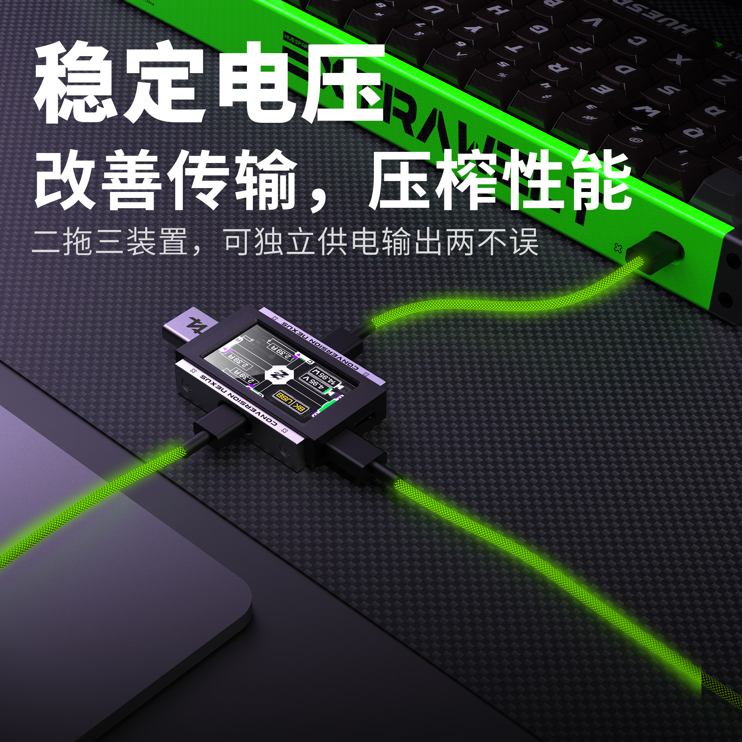 2-in-3-out Gaming USB Hub Inde - Desk Setup Usb Hub recensie en prijs