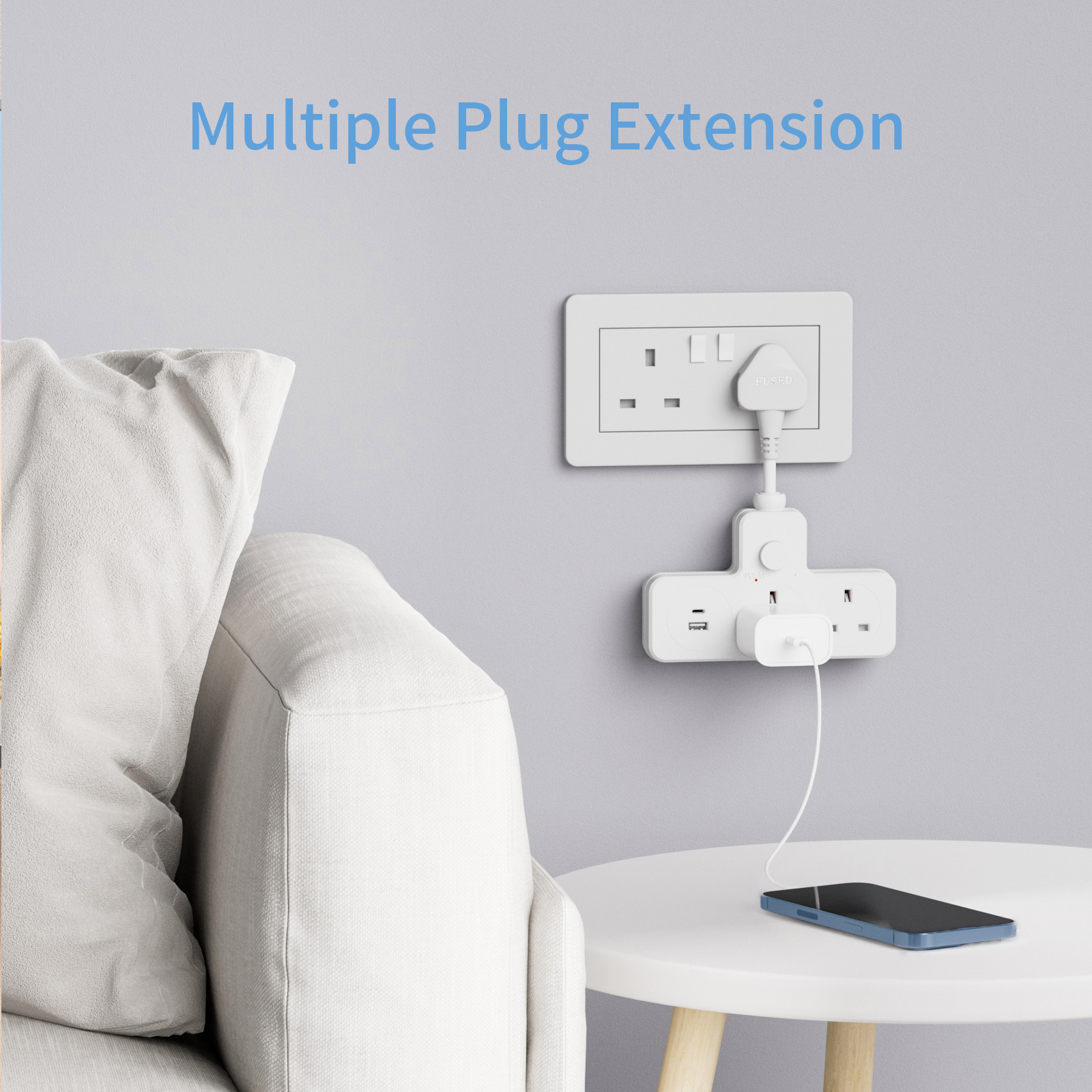 UK Power Plug Wall Outlet 13A  - Power Strip Flat recensie en prijs
