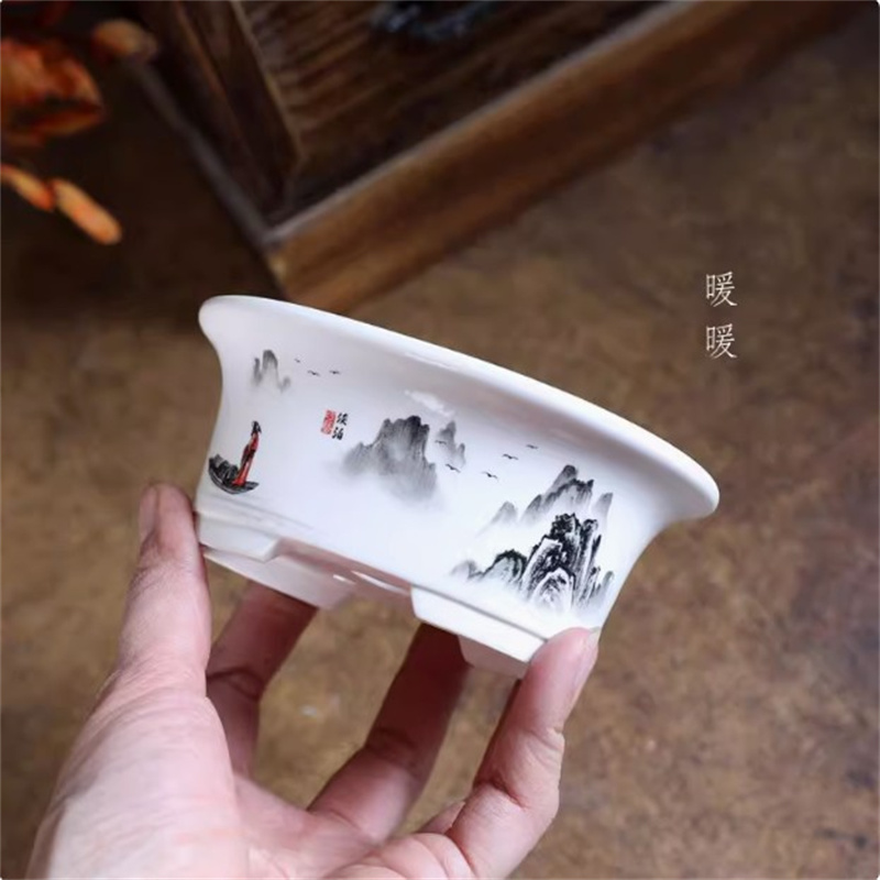 Porcelain White Oval Bonsai Po - Plant Pot Small Desk recensie en prijs