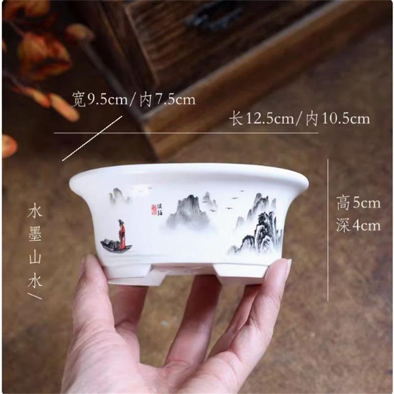 Porcelain White Oval Bonsai Po - Plant Pot Small Desk recensie en prijs
