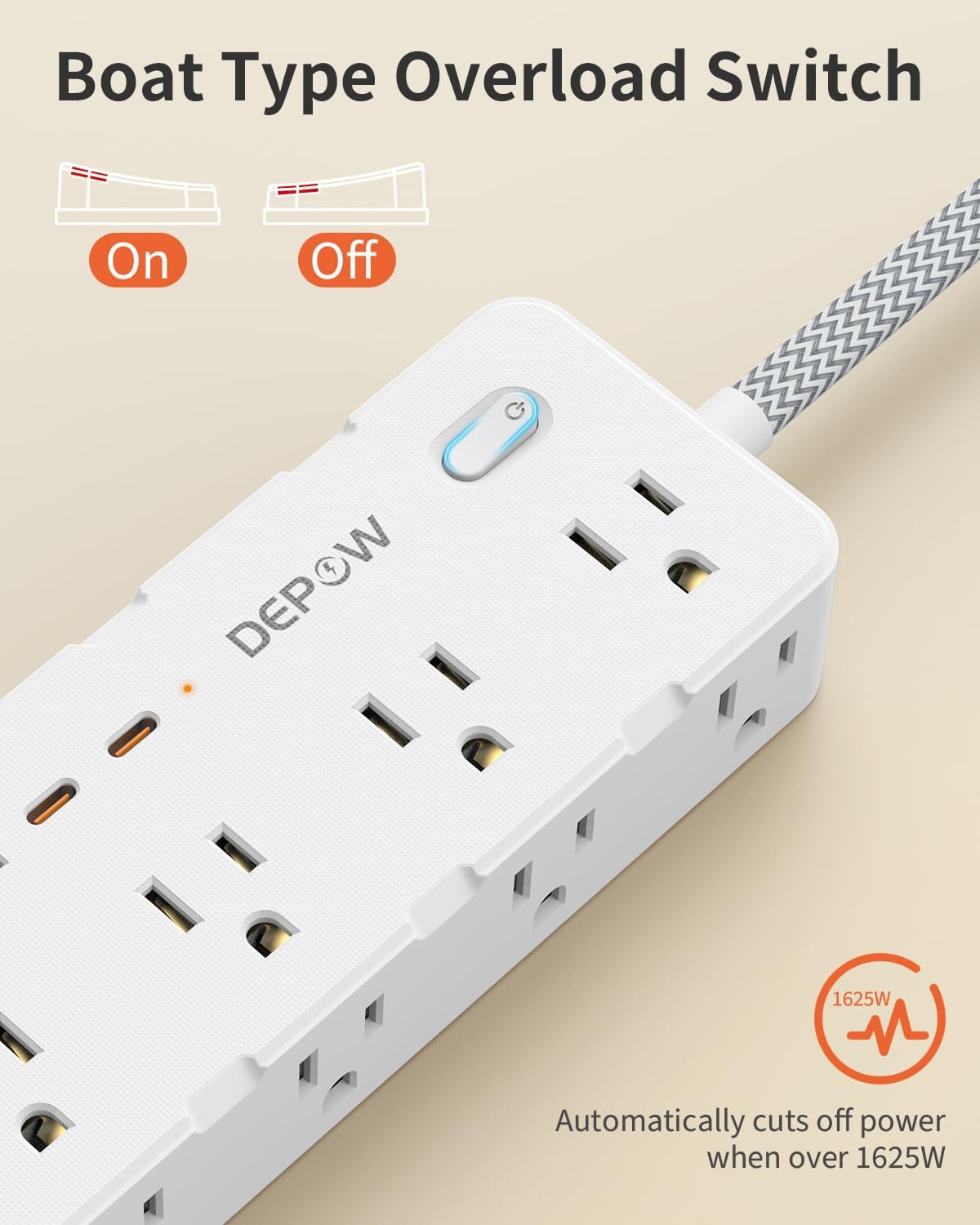 12-in-1 Power Strip with 8 Out - Power Strip Flat recensie en prijs