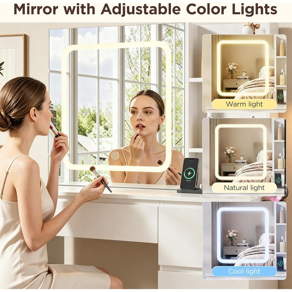 Vabches Make Up Vanity Desk wi - Desk Vanity Setup recensie en prijs