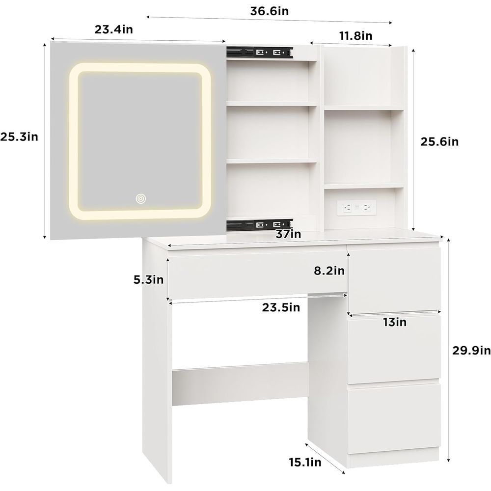 Vabches Make Up Vanity Desk wi - Desk Vanity Setup recensie en prijs