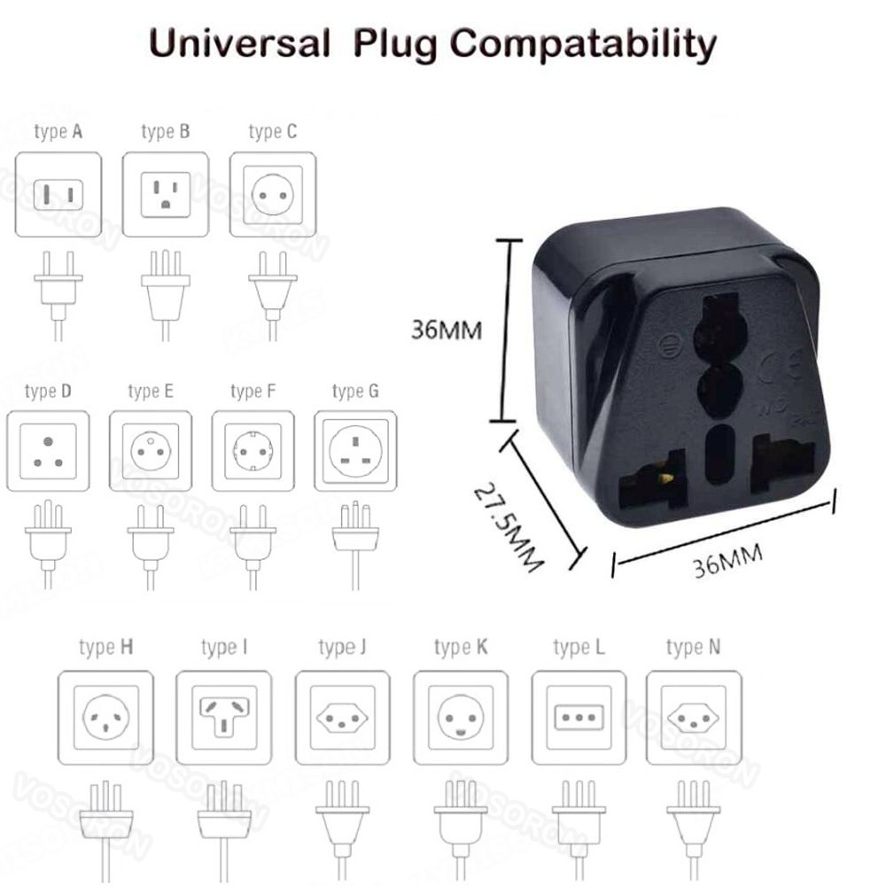 Universal 2 Round Pin Plug Ada - Power Strip Flat recensie en prijs