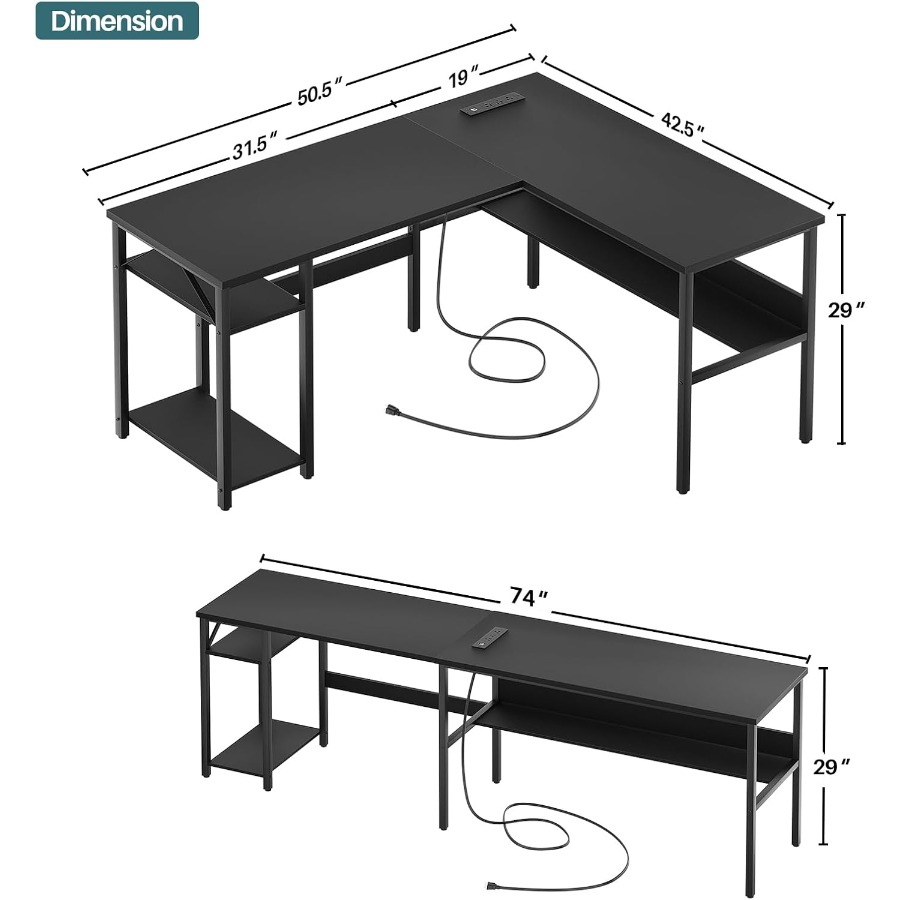 Reversible L Shaped Desk with  - L Shaped Desk Setup recensie en prijs