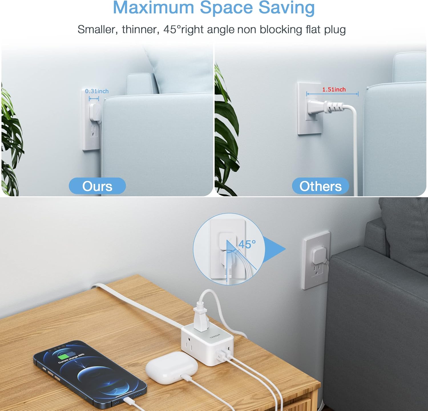 Ultra Thin Flat Plug Power Str - Power Strip Flat recensie en prijs