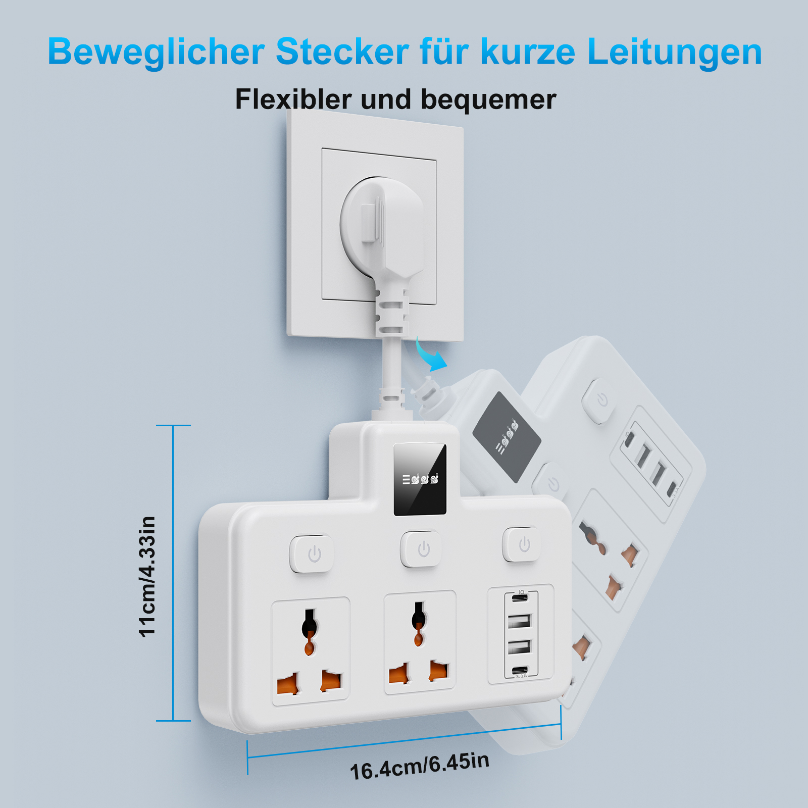 AU plug Universal Outlet Power - Power Strip Flat recensie en prijs