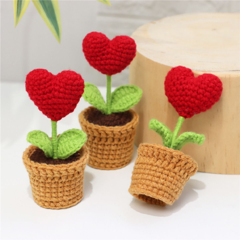 Cute Knitted Flower Plant Kawa - Plant Pot Small Desk recensie en prijs