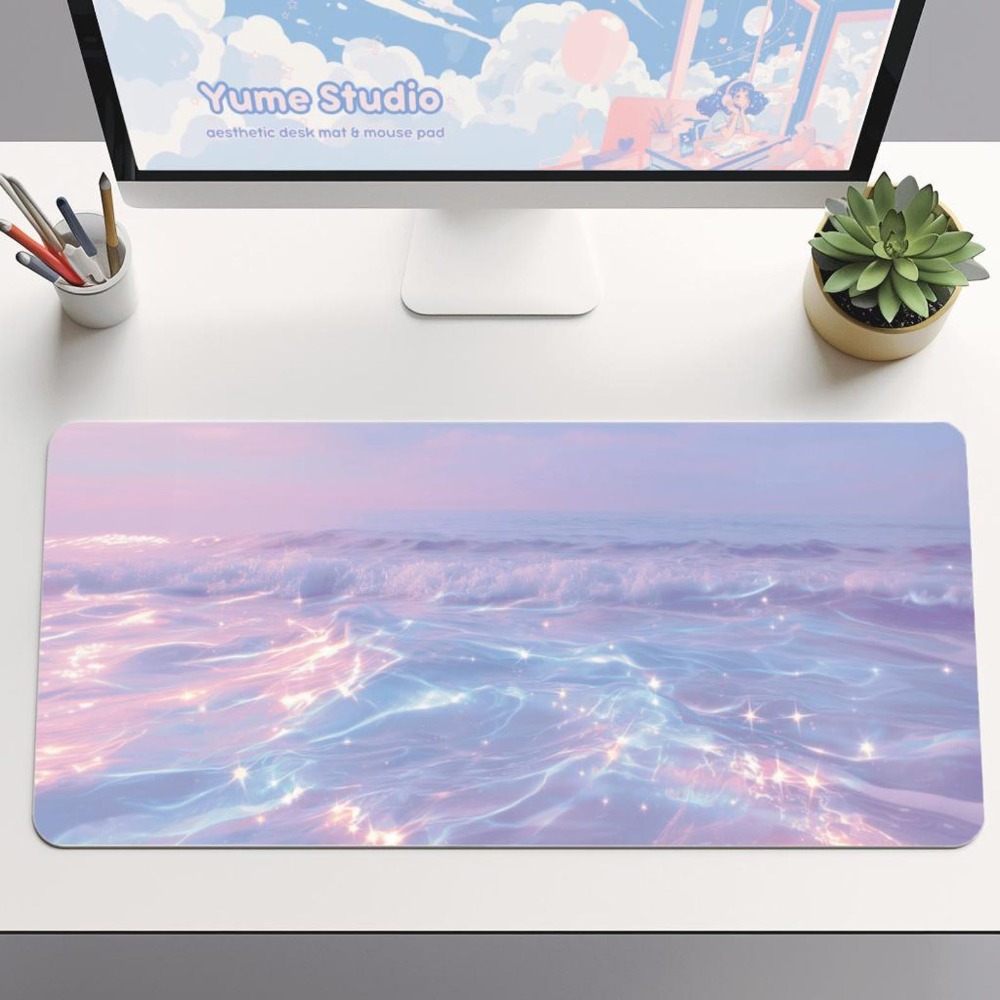 Aesthetic Pastel Desk Mat for  - Desk Setup Accessories Aesthetic recensie en prijs