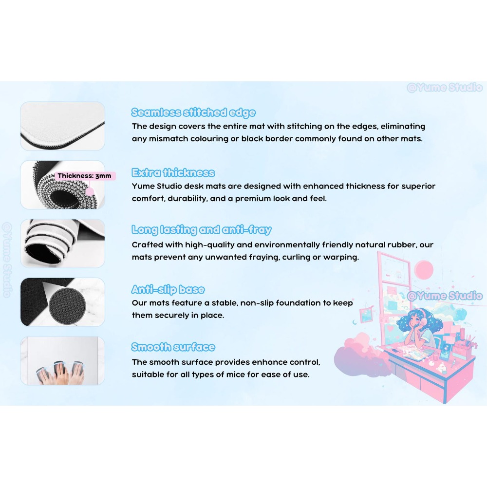 Aesthetic Pastel Desk Mat for  - Desk Setup Accessories Aesthetic recensie en prijs