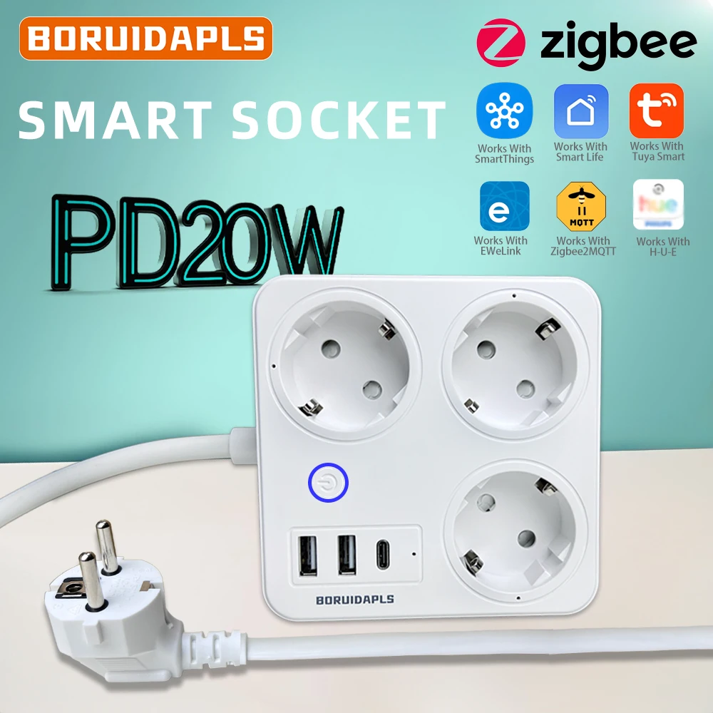 BORUIDAPLS ZigBee EU Smart Pow - Power Strip Flat recensie en prijs