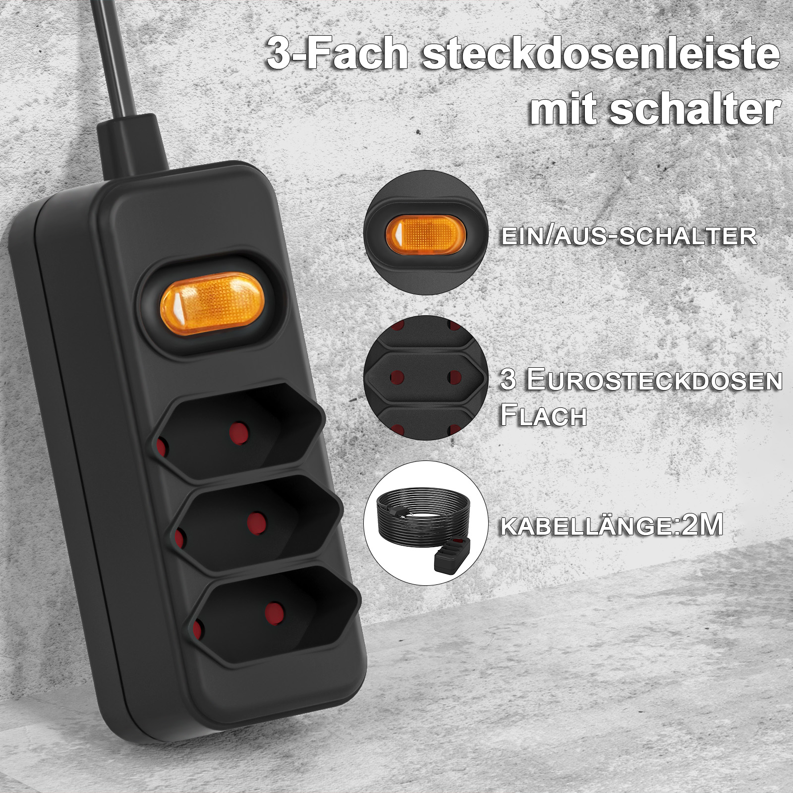 European EU 2 Prong Power Sock - Power Strip Flat recensie en prijs