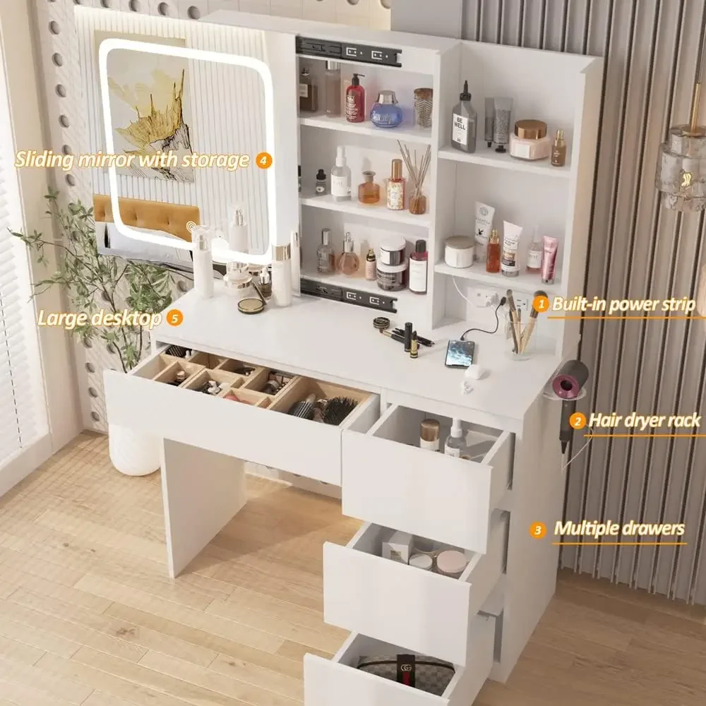 Make Up Vanity Desk with Charg - Desk Vanity Setup recensie en prijs