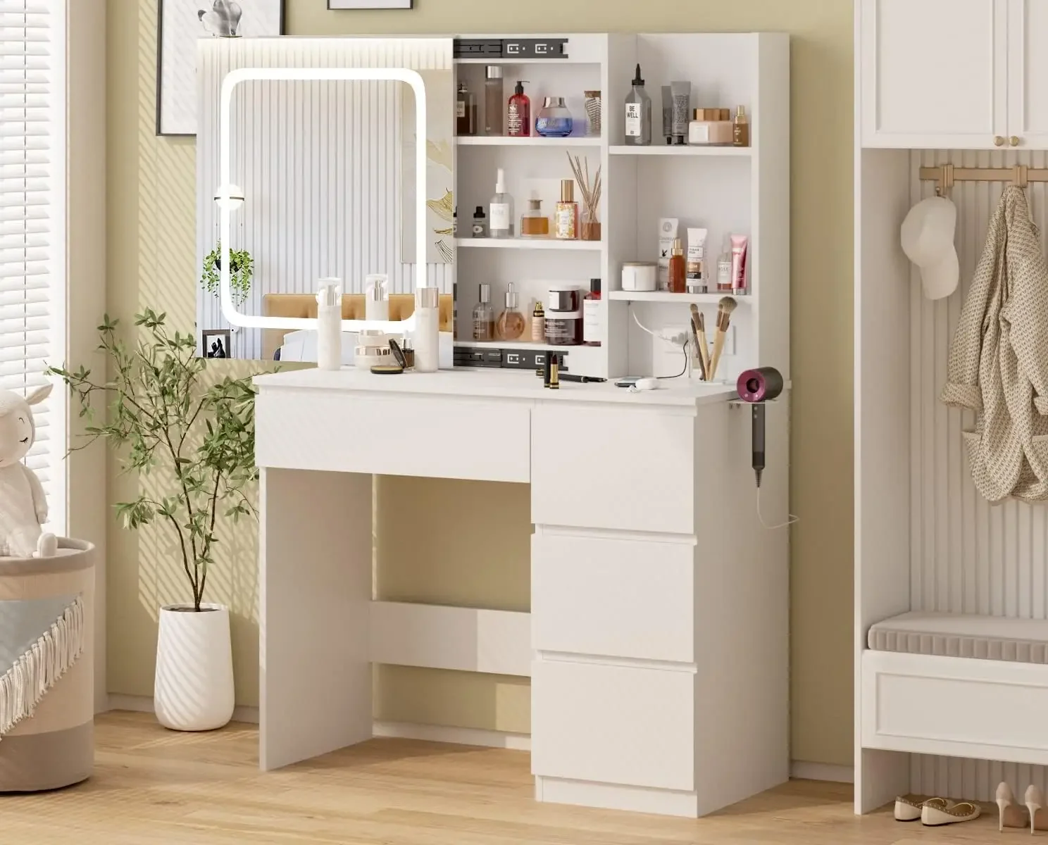 Make Up Vanity Desk with Charg - Desk Vanity Setup recensie en prijs