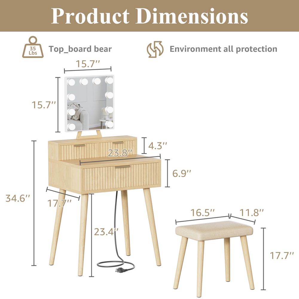 Small Vanity Desk with Hollywo - Desk Vanity Setup recensie en prijs