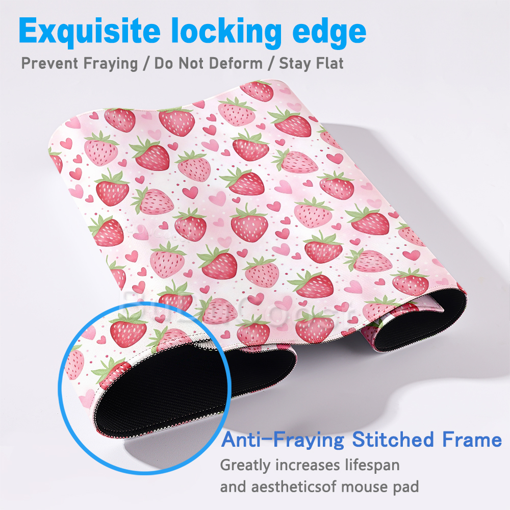 Pink Kawaii Mousepad Strawberr - Desk Setup Accessories Aesthetic recensie en prijs