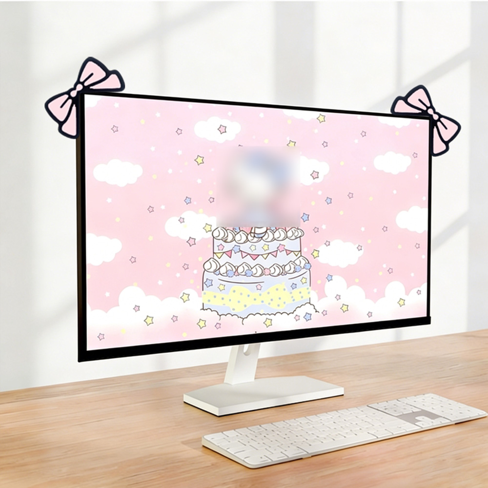 Cute Pink Bow Monitor Decor Ka - Desk Setup Accessories Aesthetic recensie en prijs