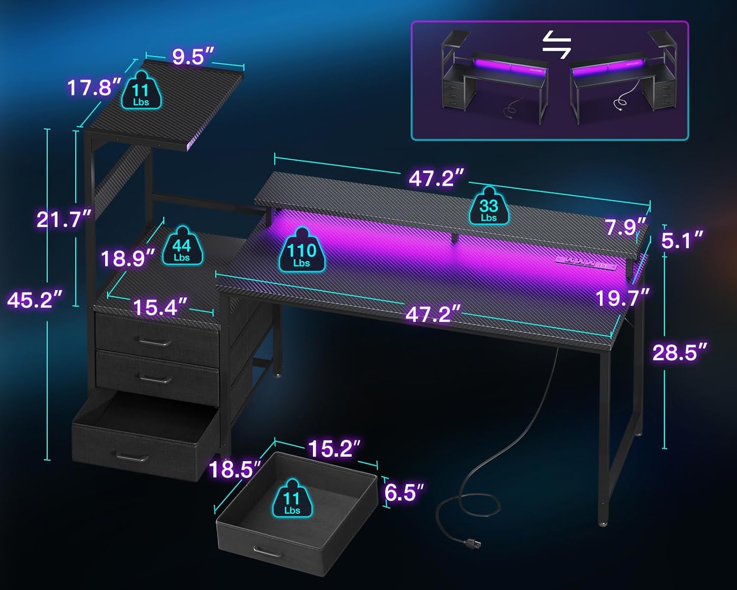 63 Inch Gaming Desk with PC Di - Your Desk Setup recensie en prijs
