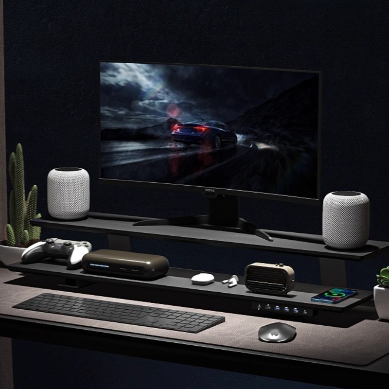 Solid Wood Gaming Desk Top wit - Desk Setup Usb Hub recensie en prijs