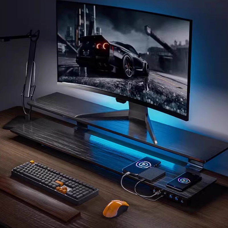Solid Wood Gaming Desk Top wit - Desk Setup Usb Hub recensie en prijs