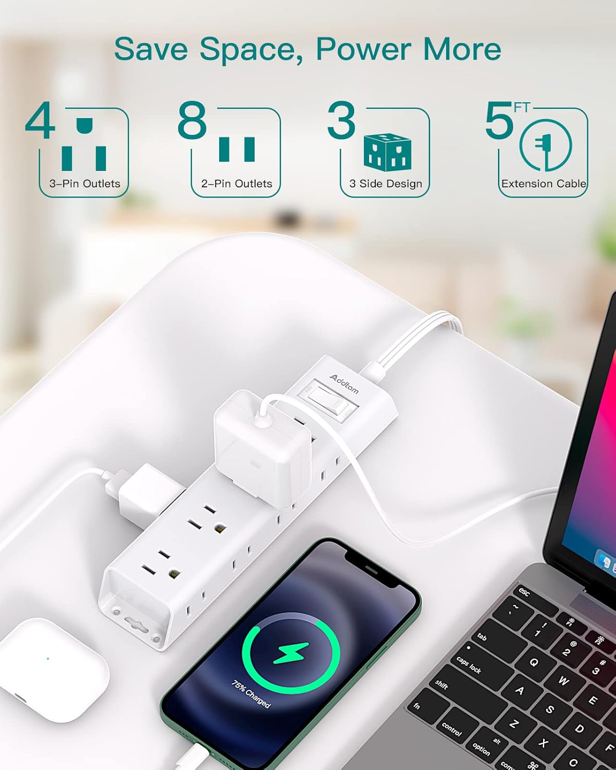 12 Outlet Flat Plug Power Stri - Power Strip Flat recensie en prijs