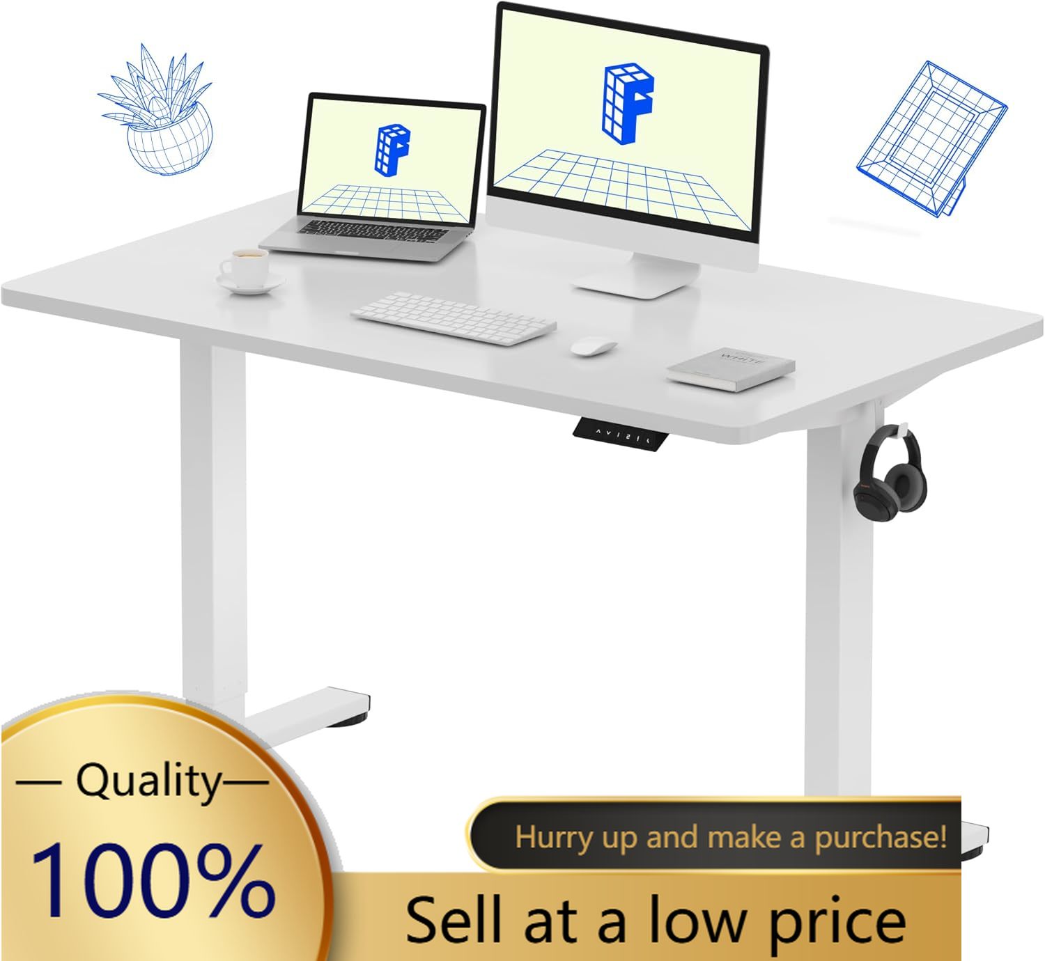 EN1 One-Piece Standing Desk, 4 - Desk Setup One Monitor recensie en prijs