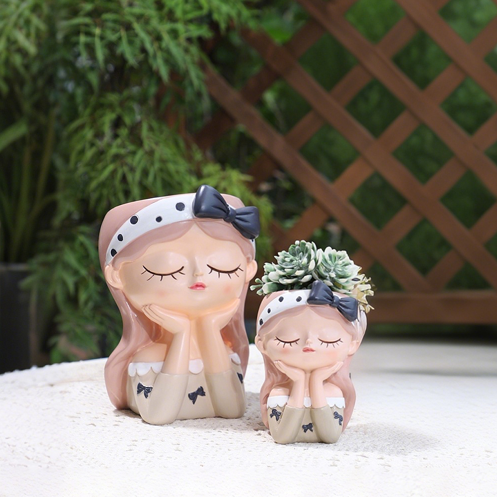 Cute Girl Small Plant Pot Resi - Plant Pot Small Desk recensie en prijs