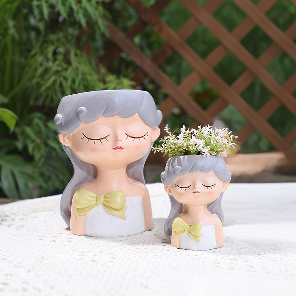 Cute Girl Small Plant Pot Resi - Plant Pot Small Desk recensie en prijs