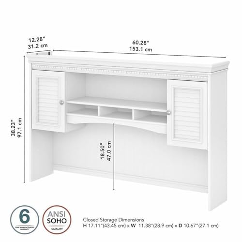 White 60-Inch Hutch With Latti - L Shaped Desk Setup recensie en prijs