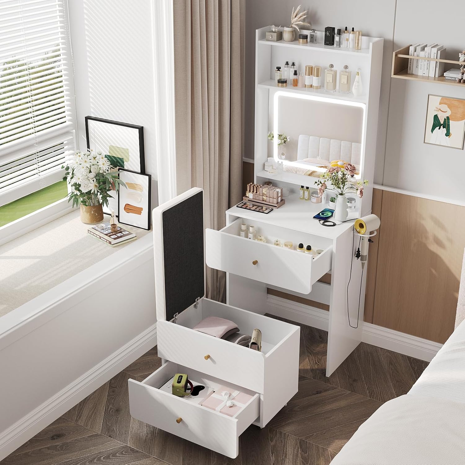 Make Up Vanity Desk with Mirro - Desk Vanity Setup recensie en prijs