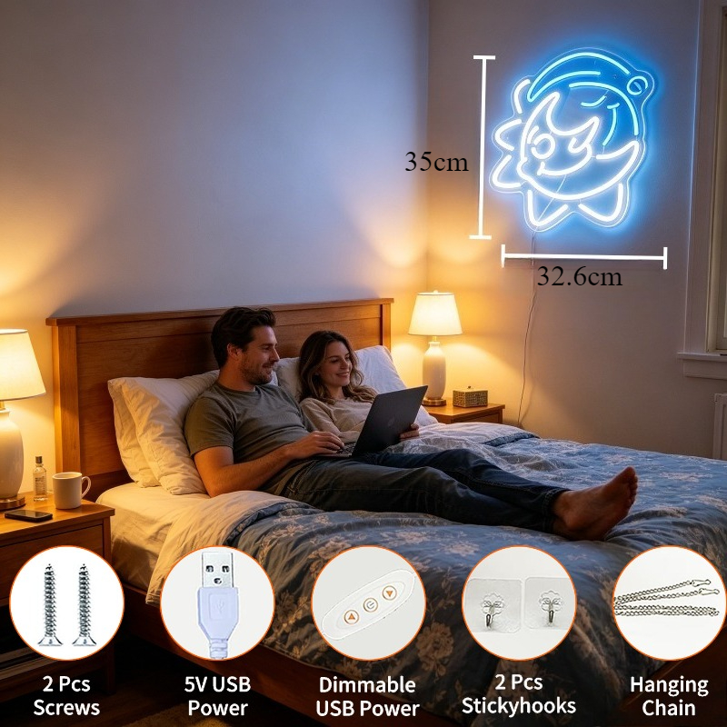 Cute Shark LED Neon Sign USB R - Desk Room Setup recensie en prijs