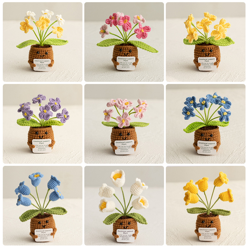 Mini Hand-knitted Potted Plant - Plant Pot Small Desk recensie en prijs