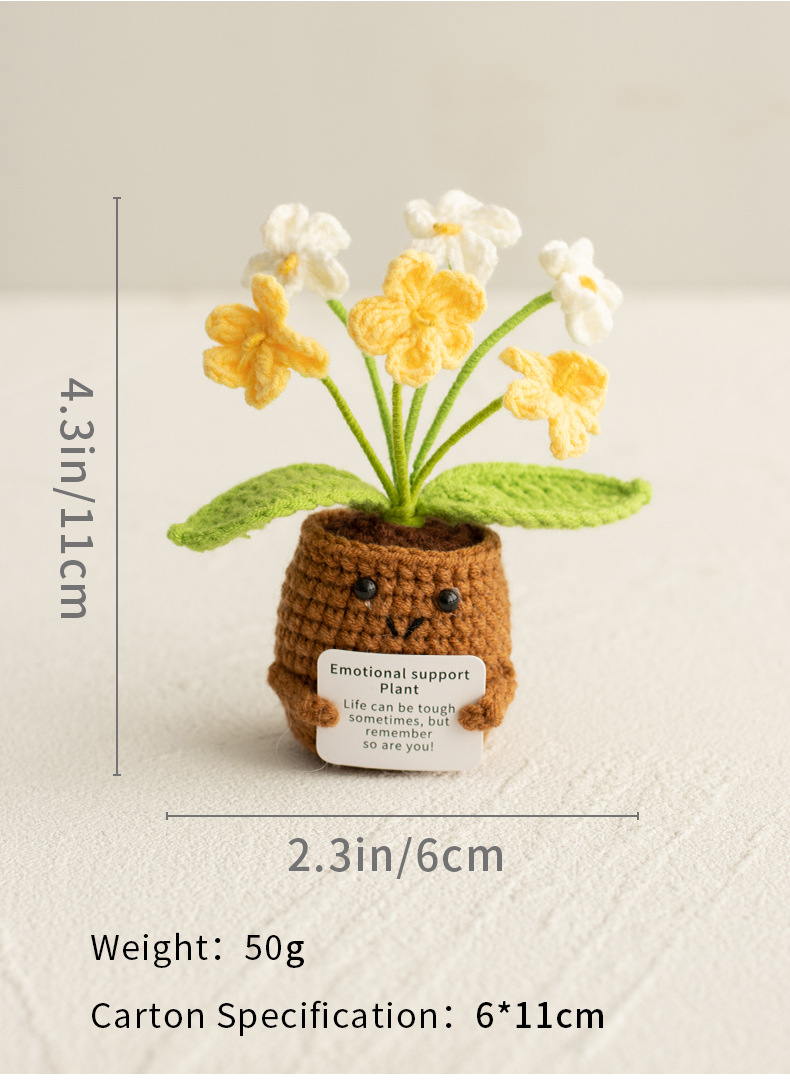 Mini Hand-knitted Potted Plant - Plant Pot Small Desk recensie en prijs
