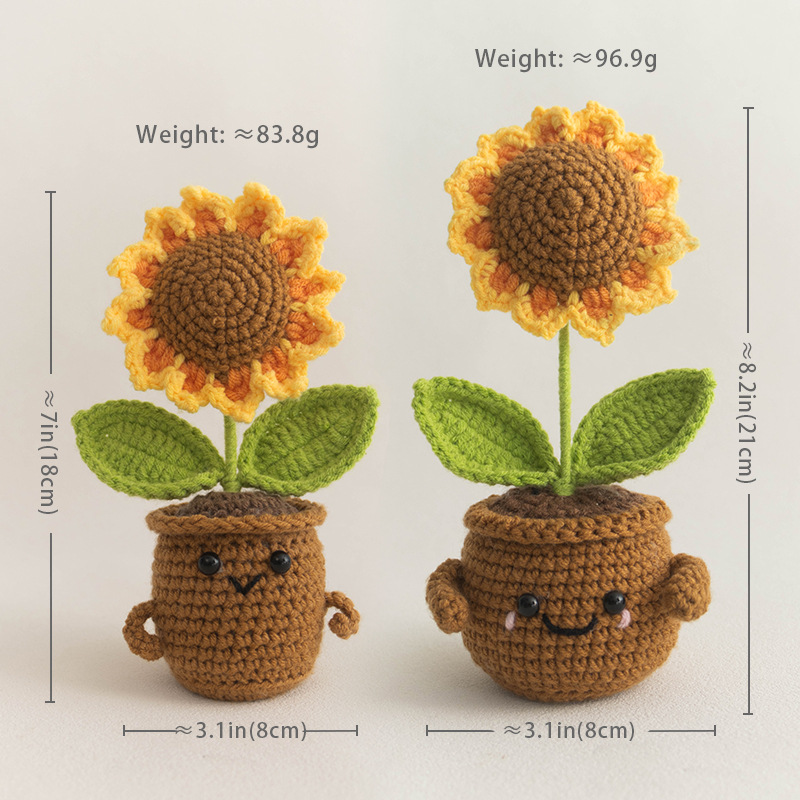 Mini Hand-knitted Potted Plant - Plant Pot Small Desk recensie en prijs