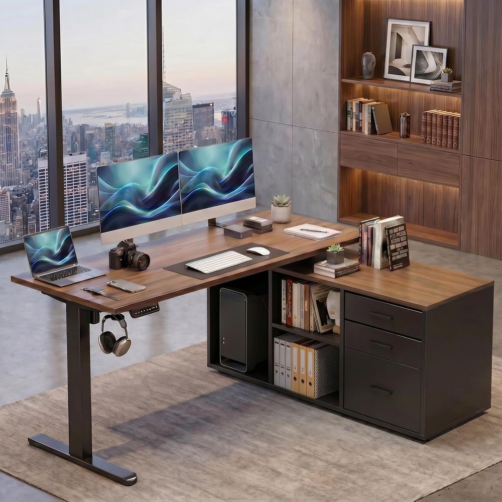 55 Inch L Shaped Standing Desk - L Shaped Desk Setup recensie en prijs