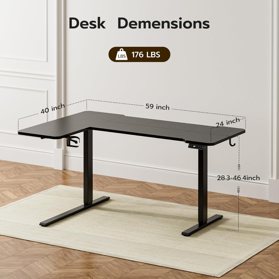 59 Inch L Shaped Adjustable He - L Shaped Desk Setup recensie en prijs