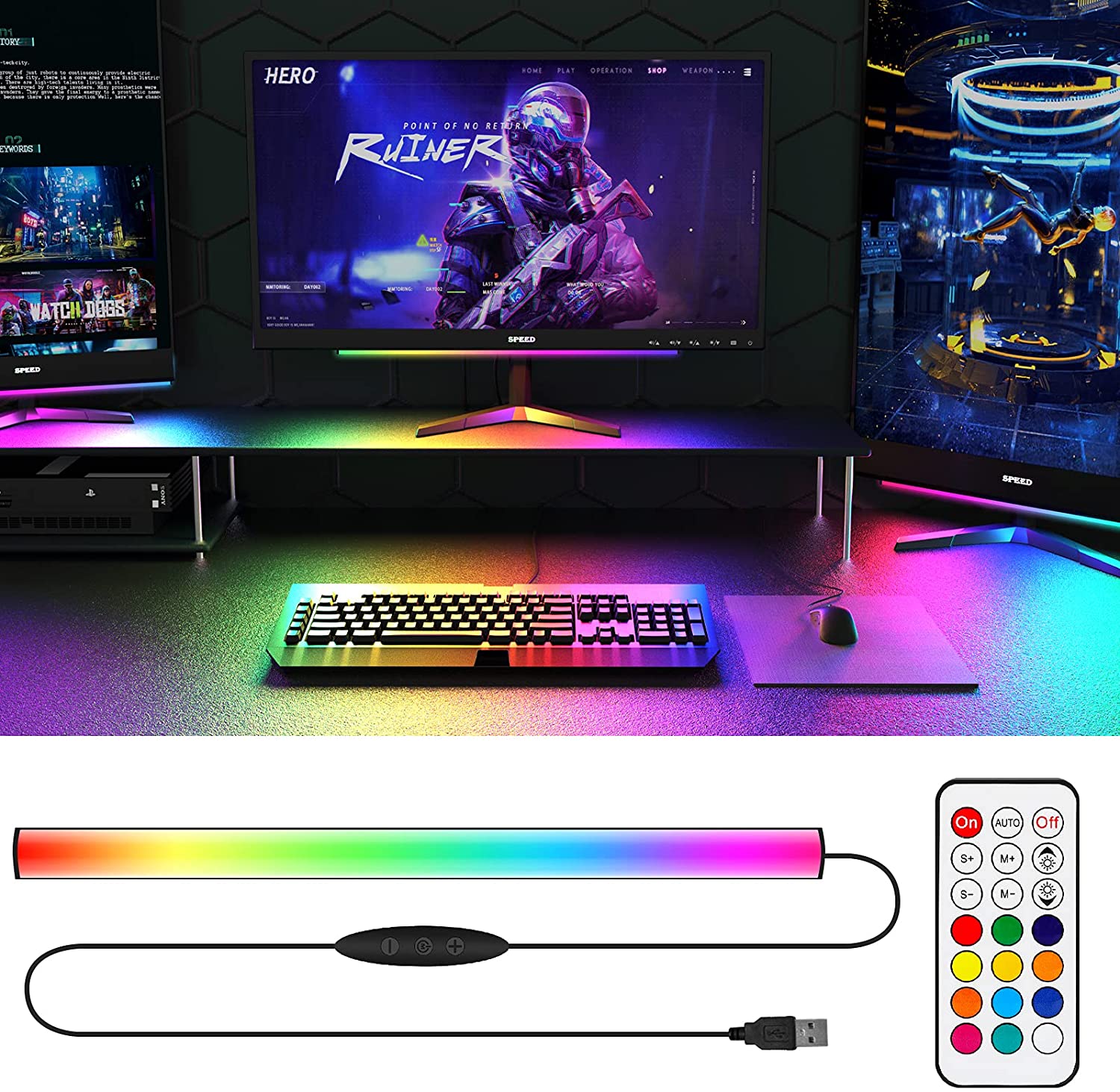 Under Monitor Light Bar RGB Dr - Desk Room Setup recensie en prijs