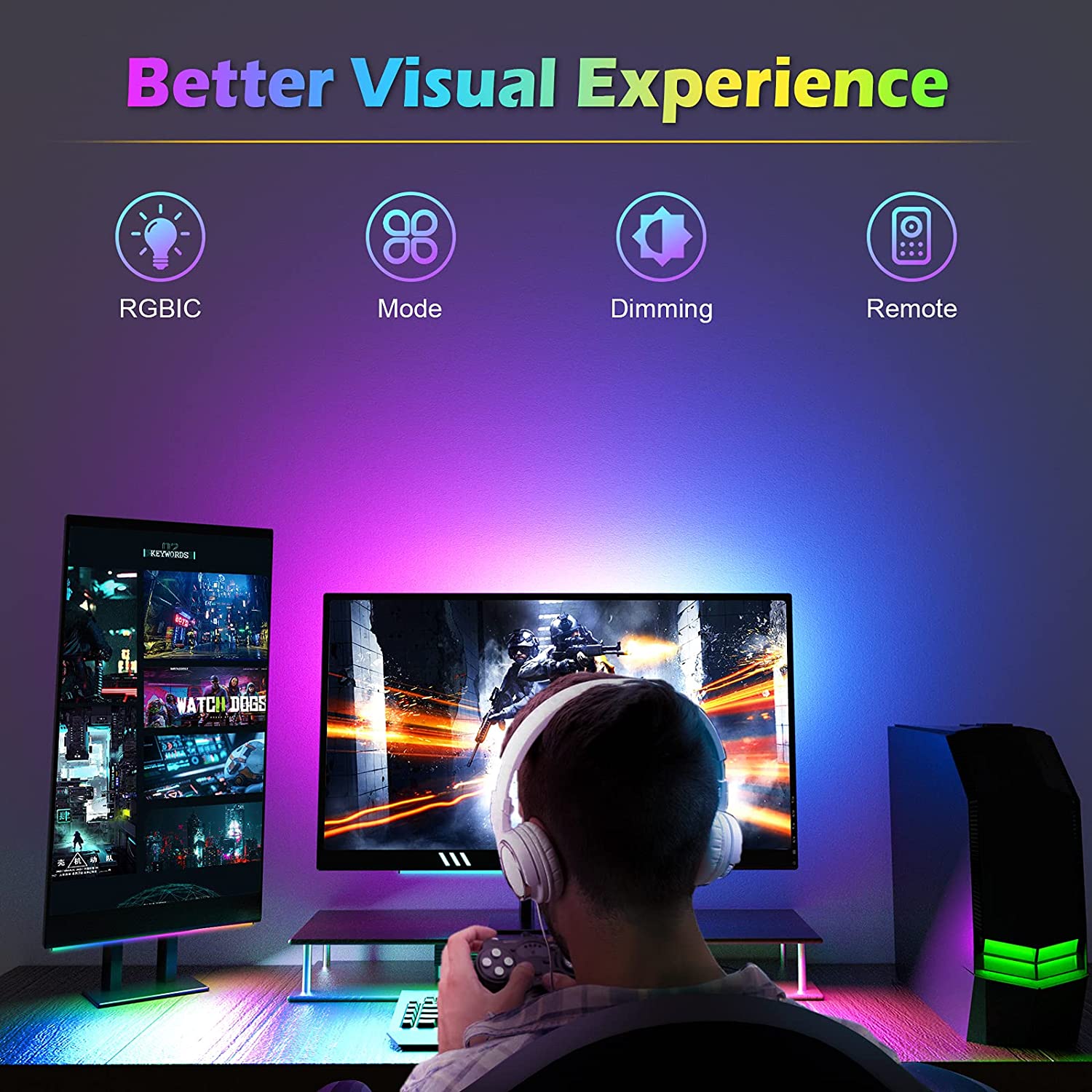 Under Monitor Light Bar RGB Dr - Desk Room Setup recensie en prijs